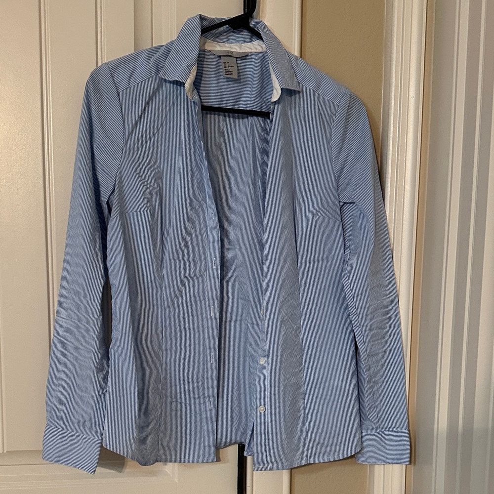 H&M Blue Striped Blouse